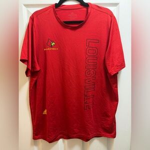 Adidas Team-Issued Louisville Red Basketball T-Shirt
